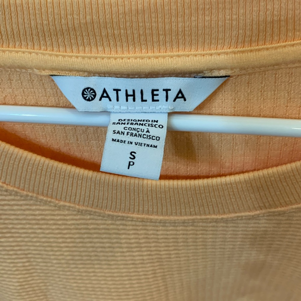 Athleta apricot colored long sleeve, waffle texture, worn once